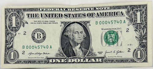 Jacksonville Ohio 45740 Zip Code Athens County OH Dollar Fancy Serial Number $1 - Picture 2 of 3