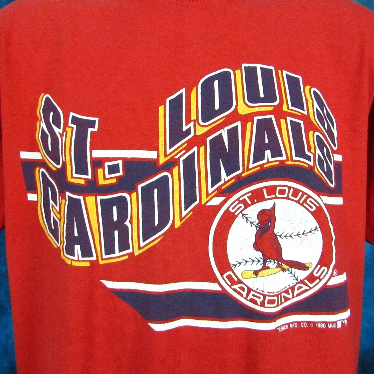 vintage 80s ST. LOUIS CARDINALS TRENCH T-Shirt M/L baseball mlb single  stitch