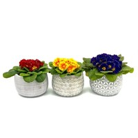 Blumentopf ÜBertopf Pflanztopf Pflanzschale Rund Beton 3R Set Topf KüBel Ø 15 Cm