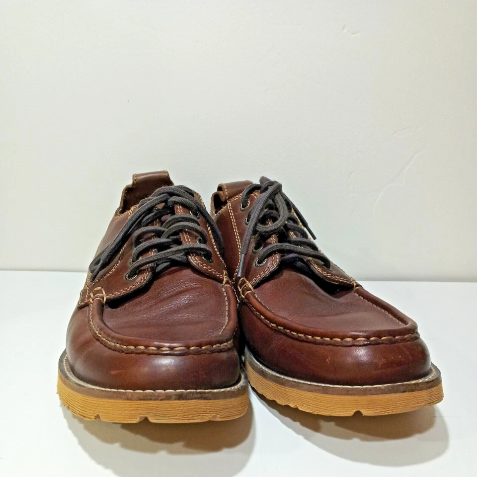 LUCKY BRAND Hombres Mocasines Barco Con Cordones Clásicos Marrón Cuero Genuino EE. UU. 11,5 M Foto 3 de 4