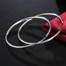 925 Silver Exaggerate Style Trend Hoop Earrings For Women Silver Jewelry