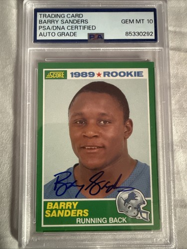 Barry Sanders Rookie Autograph PSA Gem Mint 10 | eBay