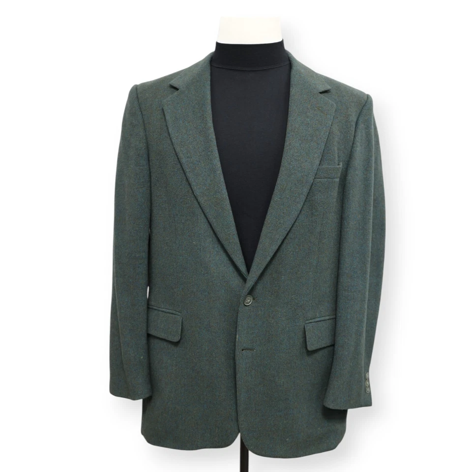 RON CHERESKIN Hombre Verde Sólido CAMELLO PELO Abrigo Deportivo Traje Chaqueta Blazer 42 L Foto 2 de 4