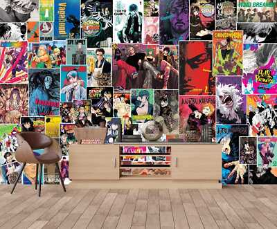 Vintage Anime Manga Collage Kunst Tapete Wandbild Abnehmbar Abziehbar Abziehen & Aufkleben