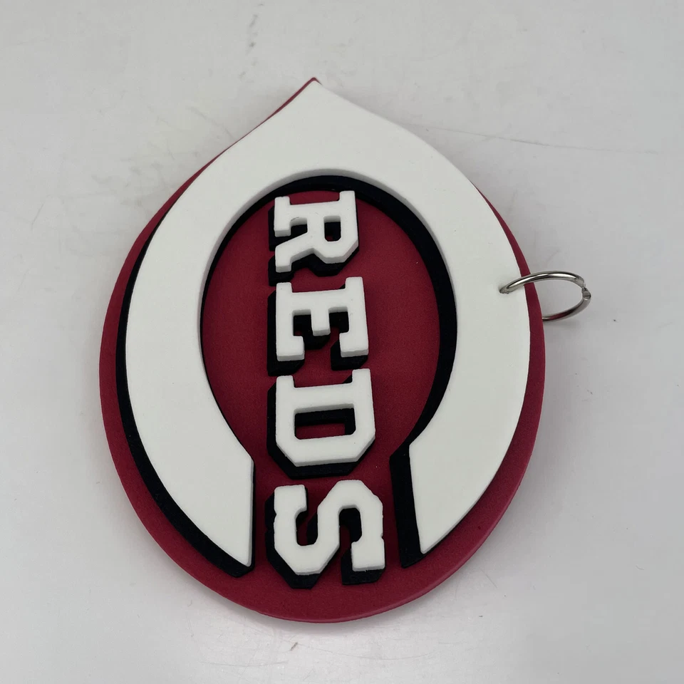 New MLB CINCINNATI REDS Jumbo Big SILVER Fan Chain Necklace Foam - Image 2 of 3