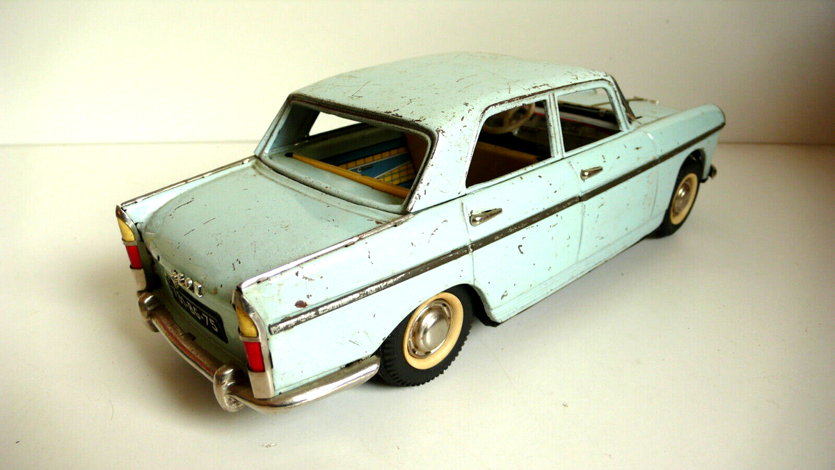 Joustra Peugeot 404 Grand Luxe Téléguidée – Tôle, 30 Cm, 1961, Réf 2805
