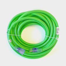 50 ft 10 Gauge Green Heavy Duty Extension Cord w Single Lighted Outlet SJTW