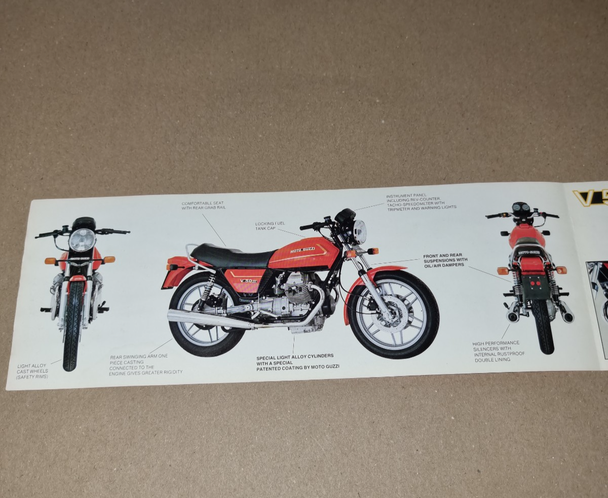 Moto Guzzi V50 Rare Original Motorcycle Brochure, Leaflet