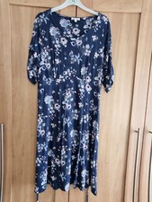 FAT FACE NAVY FLORAL DRESS SIZEC14 VGC