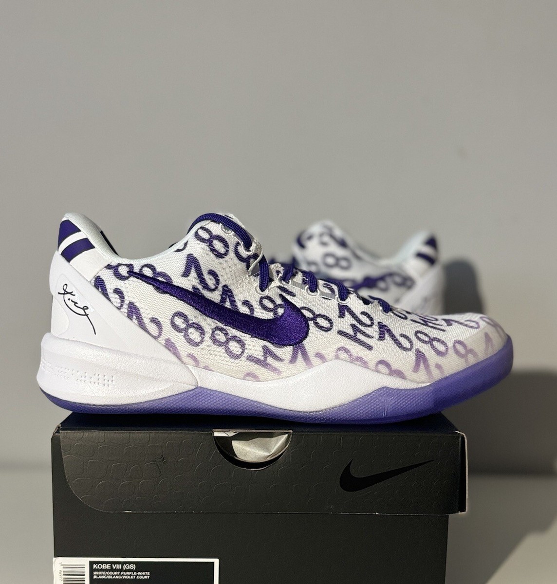 Nike Kobe VIII Protro 12 US ホワイト/パープル Nike Kobe 8 VIII Protro Court Purple FQ3549-100 Men's Size