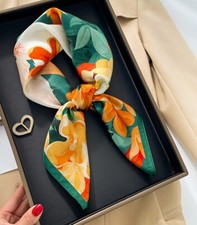 100 Mulberry Silk Scarf Women Square Wrap Neckerchief 68 68cm Bandana Q37
