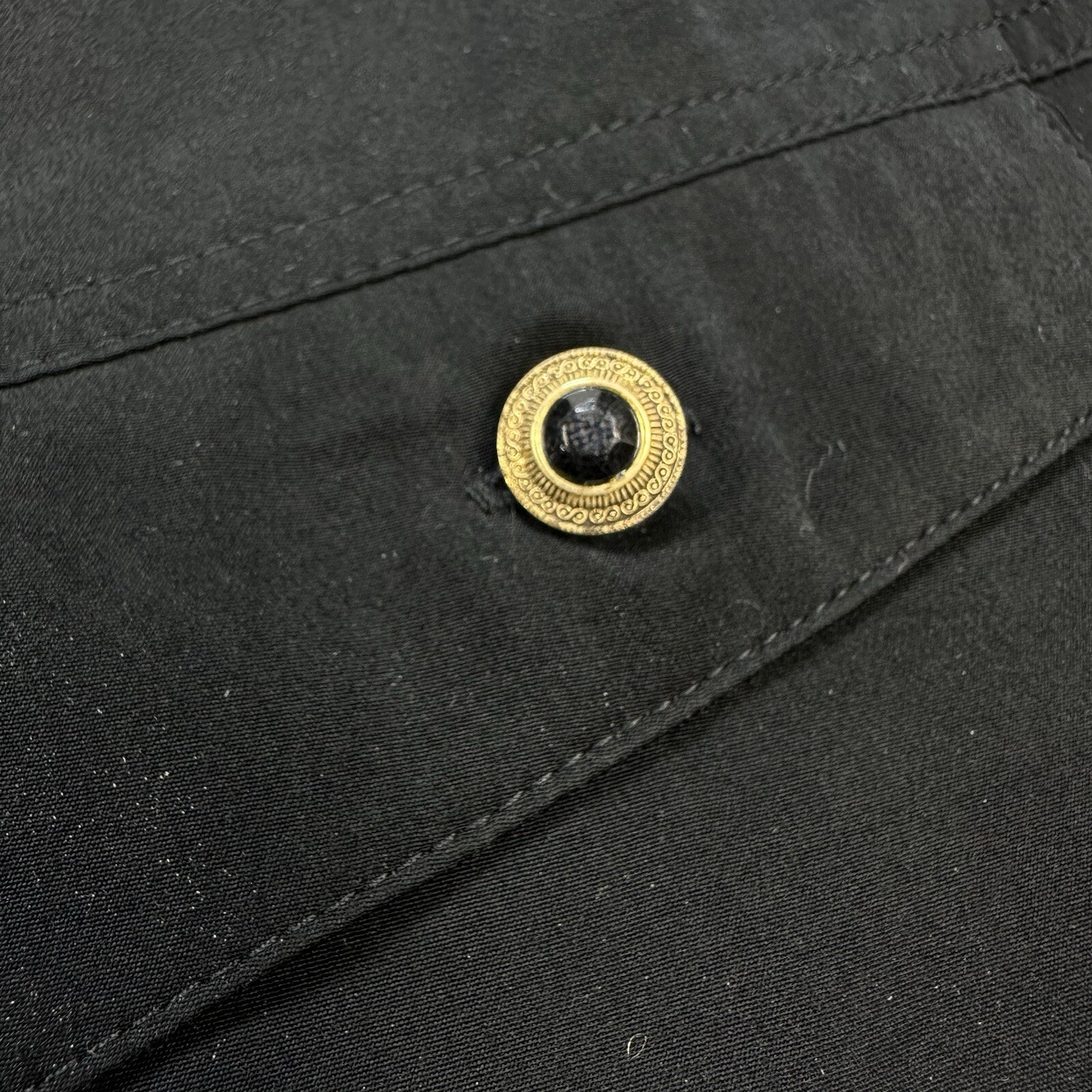 Vintage 90s Western Shirt Women Large EU 42 Black Embellished Buttons Del Mod image 3