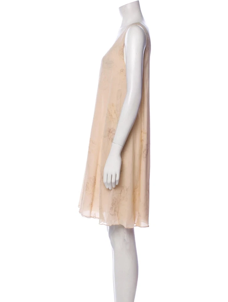 Vestido slip Calvin Klein Collection vintage primavera 1993 bege floral grunge M - Imagem 4 de 4