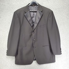 Caravelli Eiffel Tuxedo Jacket Mens 42S Black Satin Notch Lapel Formal Prom