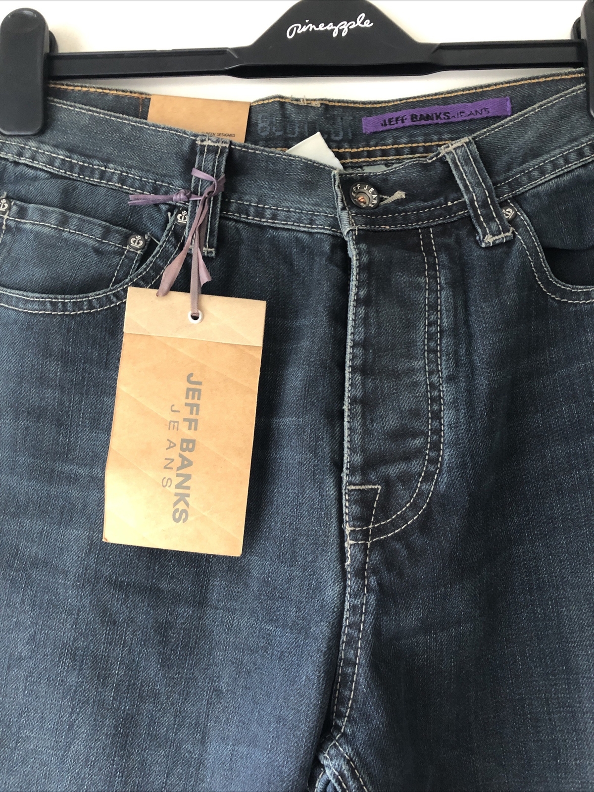 JEFF BANKS BOOT CUT SLIM STRAIGHT THROUGH HIP THIGH WIDER LEG OPENING SIZE 32NEW image 4