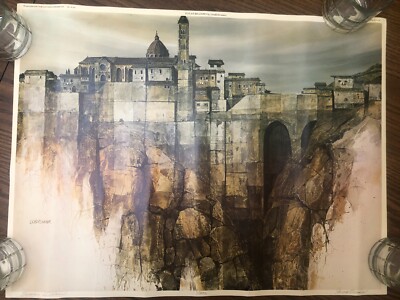 ''Tuscan Hilltown'' Gerald Brommer Litho Print Signed/#'d 1/300 Unicorn Art CA