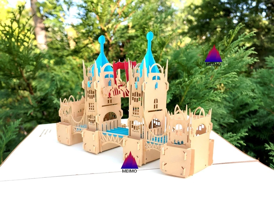 Tarjeta de felicitación emergente 3D Puente de la Torre de Londres Inglaterra Turismo Aniversario Viaje Foto 2 de 4