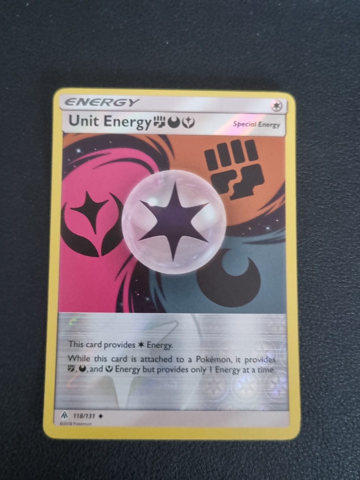 REVERSE HOLO Pokemon Sun Moon Forbidden Light Card Unit Energy 118/131