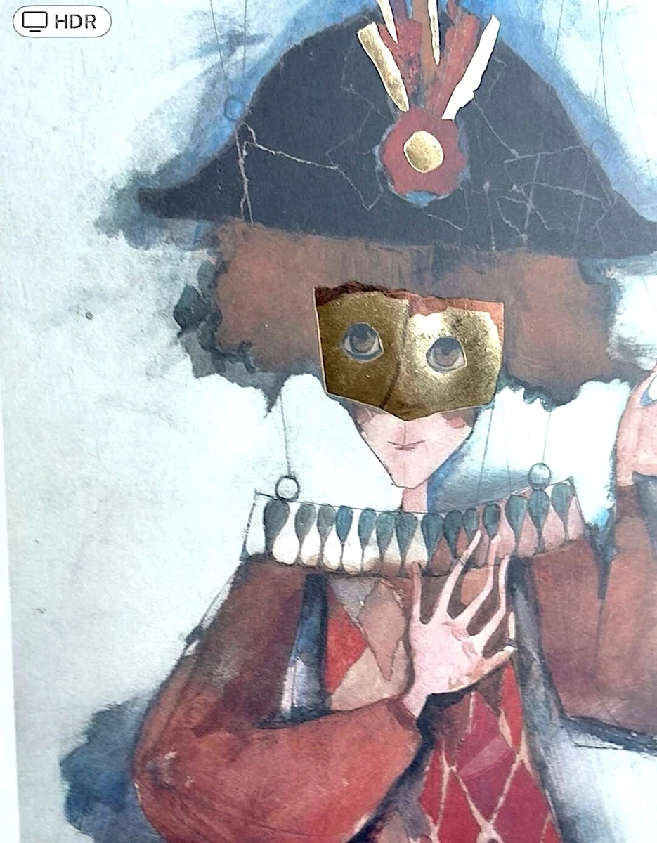 ROSINA WACHTMEISTER 油絵 音楽 Rosina Wachtmeister Lithograph Silver Foil Enhanced Signed Framed