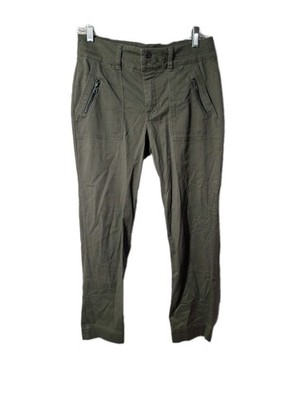 KUT from the Kloth Cargo Pants Womens 4 Green High Rise Ankle Straight Leg Snaps