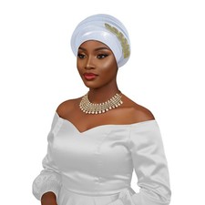 Multi-Layer African Women Headtie Headwrap Turban Bonnet Cap Nigerian Turban Hat