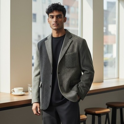 Engineered Garments Sport Coat Mens XL/44 R Gray Herringbone New York USA