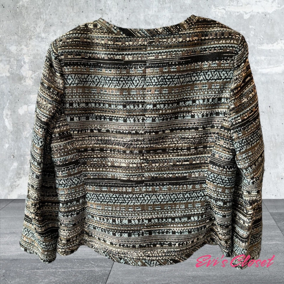 Lafayette 148 Boucle Tweed Jacket Blazer Multicolor,Textured, Long Sleeve S 14 - Image 4 of 4