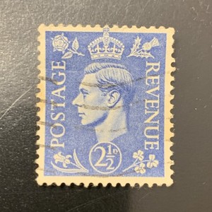 Valuable collectible King George VI 2 1/2d Blue Stamp