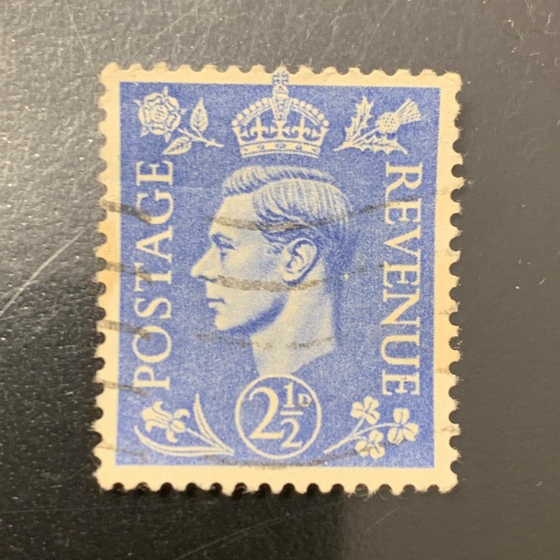 Valuable collectible King George VI 2 1/2d Blue Stamp