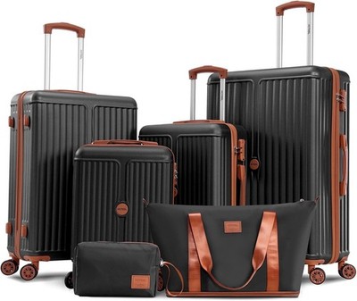 3/6 Piece Luggage Set ABS+PC Hardshell Carry on Suitcase w