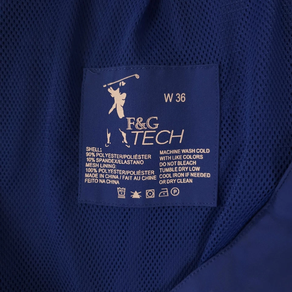 Pantalones Cortos Fairway & Greene Hombres 36 Azul Rendimiento F&G Tecnología Elastizados Golf Informales 10" Foto 3 de 4