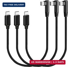 USB C to USB C Cable 1FT, 3 Packs, Right Angle 90 Degree, Short Cord Type C PD