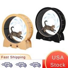 Low Noise Removable Carpet Cat Exercise Wheel, Wooden Cat Running Treadmill with