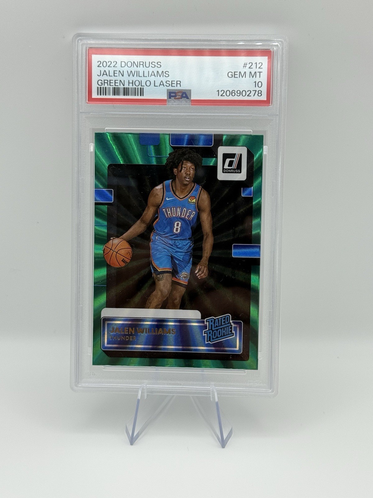 2022-23 Donruss - RR Jalen Williams #212 Holo Green Laser (RC) PSA 10 GEM MINT