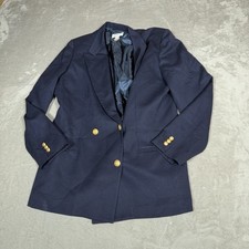 VTG Pendleton Blazer Womens 16 Blue Navy Virgin Wool Single Breasted Jacket
