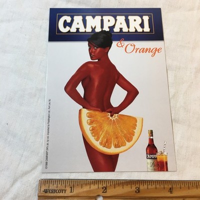Postcard  Campari & Orange Girl Cocktail Recipe Ad