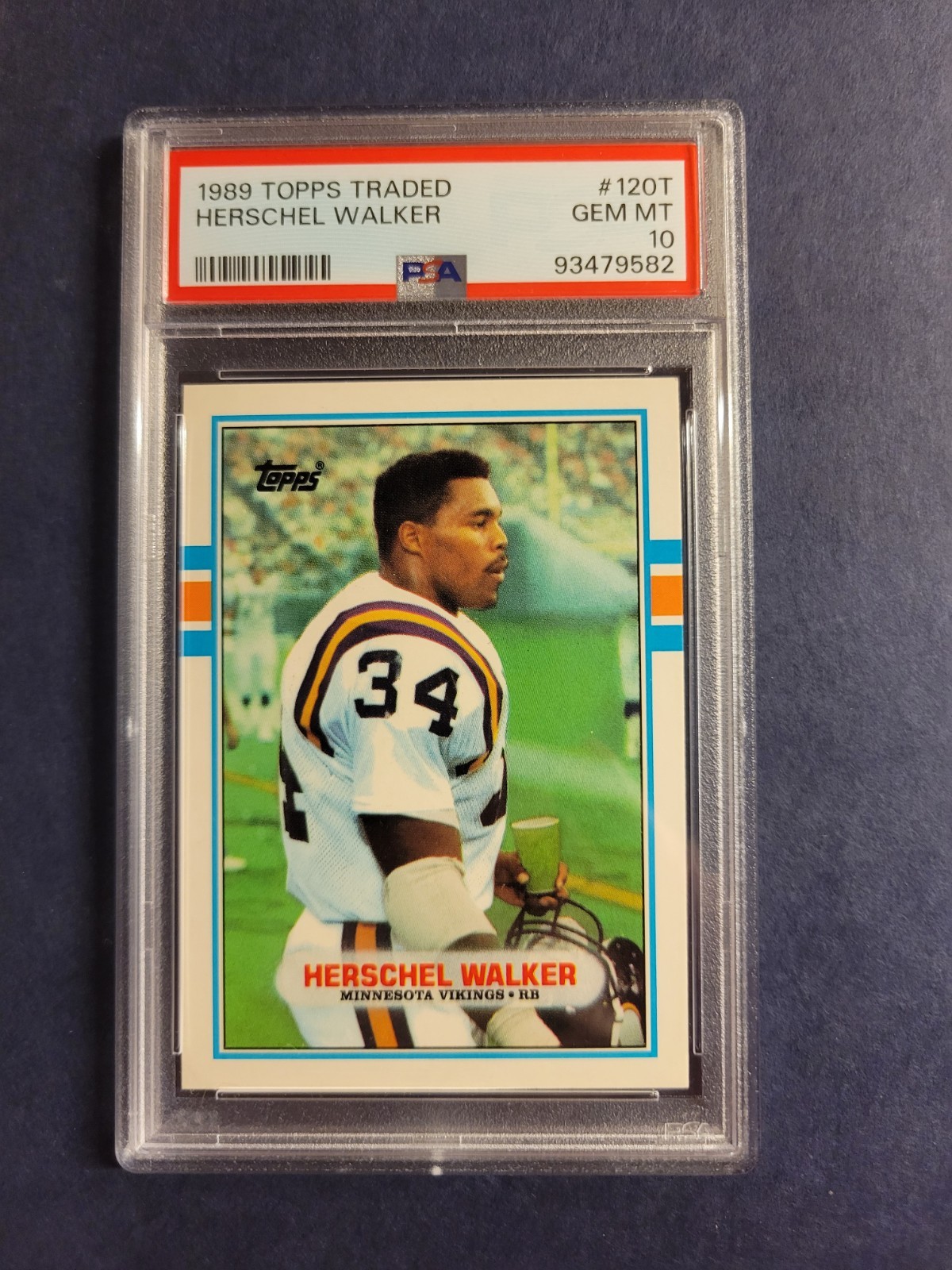 1989 Topps Traded #120T Herschel Walker Gem Mint PSA 10 Minnesota Vikings