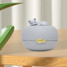 Pet Ash Container Cat Cremation Urn 5.1x3.9inch Multifunctional with Sleeping