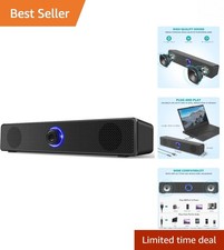 USB Powered Wired Stereo Speakers for Computer, Laptop  Desktop Audio