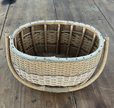 Wicker Oval 14 x 9 Gathering Basket Herb Flower Garden French Country Style Wood