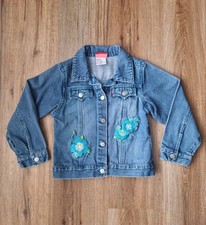 Levi's Girls Denim Jacket Size 6 100 Cotton Floral Embroidered Button Up