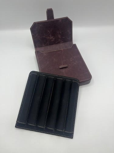 Franklin-Christoph Penvelope 6 Leather Pen Case Maroon w/ 6-Pen Insert