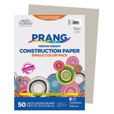 Prang Formerly SunWorks Construction Paper, Gray, 9" x 12", 50 Sheets
