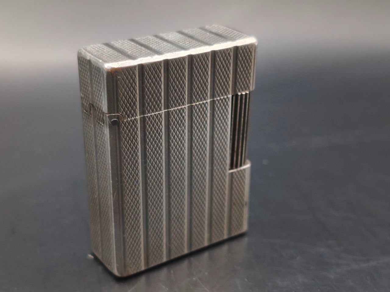 Vintage S.T. Dupont Line 1 Small Lighter – Silver Tone – Classic Pattern – Work