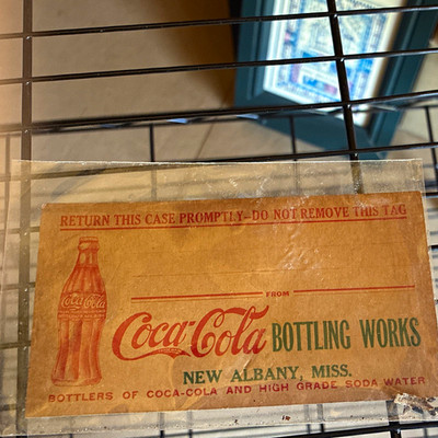 Coca-Cola Bottling Works New Albany, Miss. Bottle Case Return Tag, Soda Theme