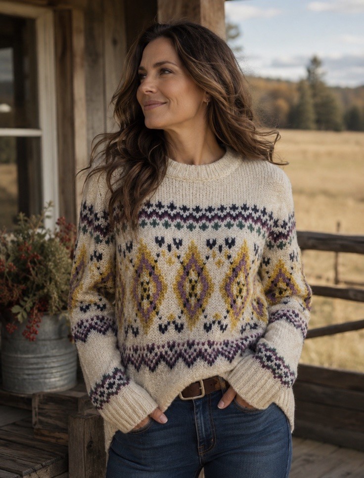 Talbots Womens Plus X Geometric Mock Neck Sweater White Warm Snow NWT! $99
