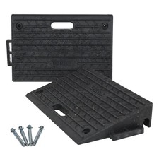 Bordsteinrampe Auffahrrampe Rollstuhlrampe 2er Set je 50x32x10cm Gummi 2000 kg