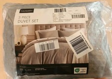 3 Piece Full/Queen Grey Textured Duvet Set W 2 Shams