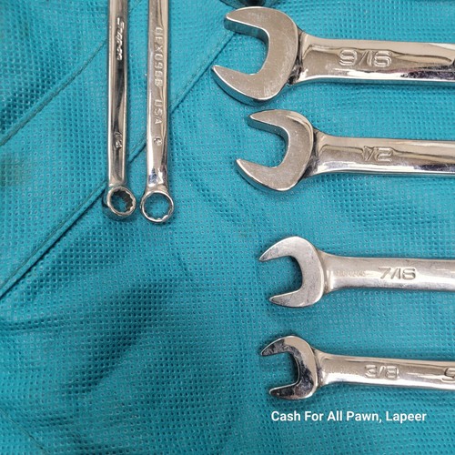 Snap-on Tool USA stubby SAE Short Length Chrome Combo Wrench 11 p 7/32 - 3/4 lot - Picture 2 of 6