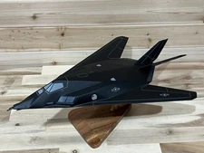 Hand Crafted Mahogany Wood F-117 Nighthawk 18” Table Top Model Jet New Damaged!